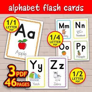 Schede didattiche dell'alfabeto in 3 dimensioni, da colorare, stampabili / Schede didattiche divertenti e educative dalla A alla Z per la scuola materna / Schede didattiche ABC, divertenti e coinvolgenti, schede didattiche dalla A alla Z