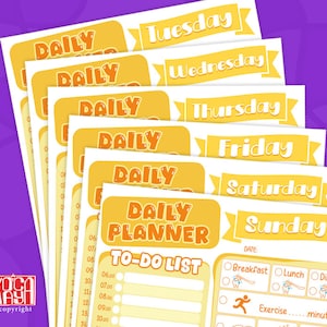 Planificador infantil, organizador diario infantil, planificador diario imprimible, agenda infantil, agenda diaria infantil, lista de tareas.