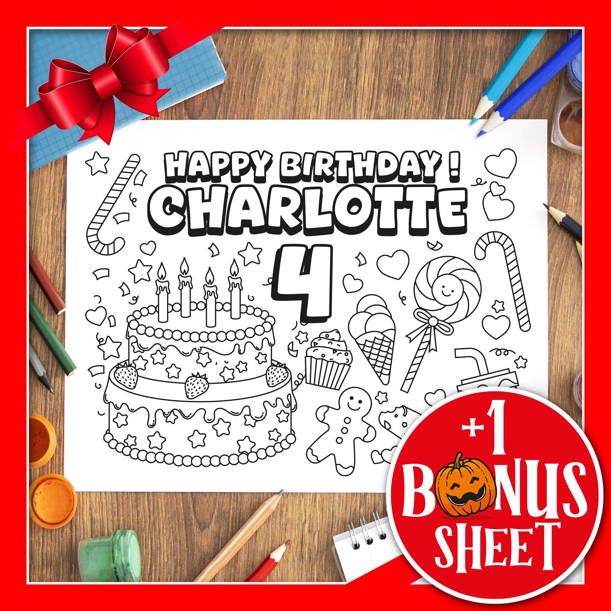 Personalized Birthday Coloring Page. Customized, and Practical Coloring ...