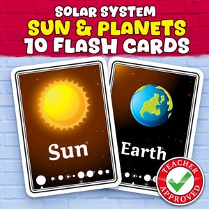 Cartes mémoire du système solaire, cartes mémoire des planètes, cartes mémoire imprimables, cartes mémoire Montessori, cartes mémoire espace, téléchargement immédiat