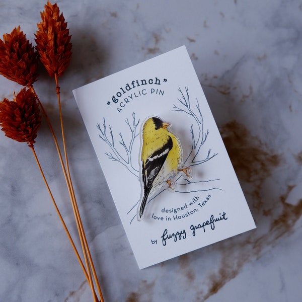 Goldfinch - Acrylic Art Pin