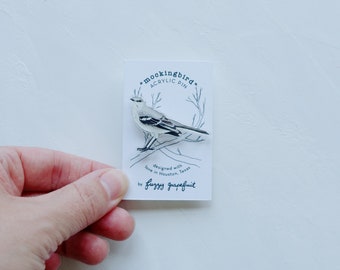 Mockingbird - Acrylic Art Pin