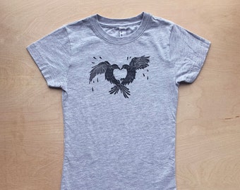 Grackle Love - Hand Printed Girls Tee