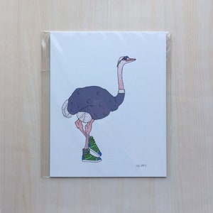 Animals on the Run Illustration - Ossie -  8x10 Archival Digital Art Print