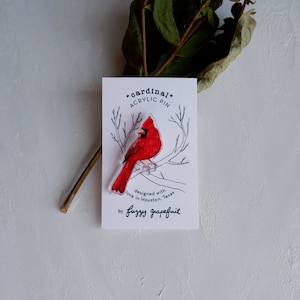 Cardinal - Acrylic Art Pin