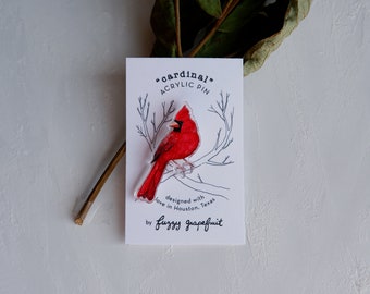 Cardinal - Acrylic Art Pin