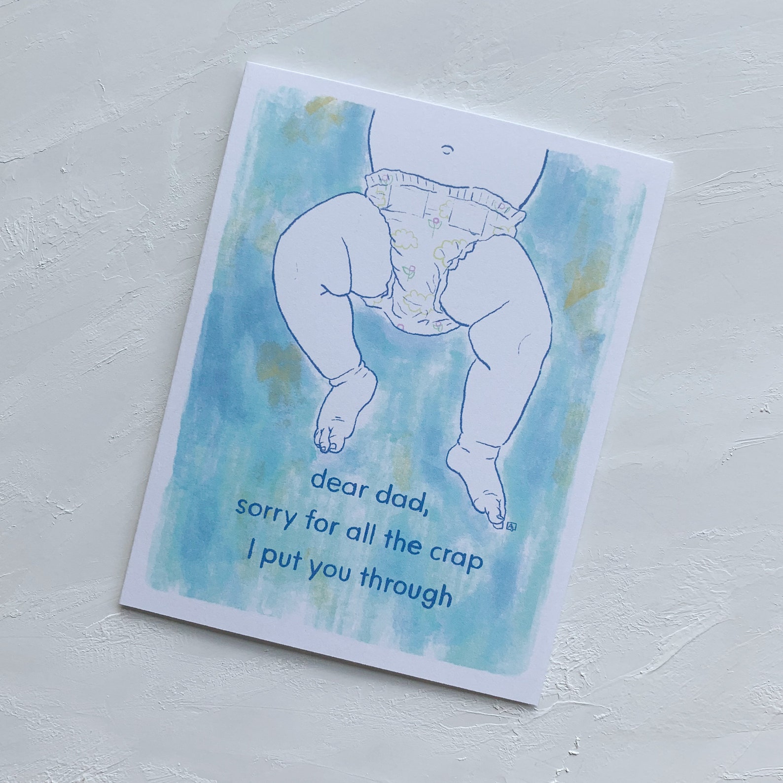 Diaper Dad Punny Greeting Card Etsy