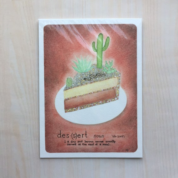 Desert Dessert Illustration 9x12 Archival Digital Art Print Etsy