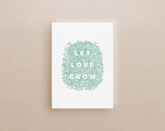 Let Love Grow - Single 4x5 Blank Greeting Card