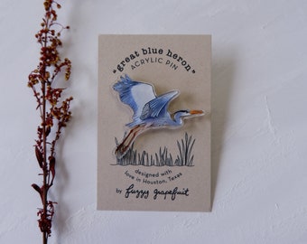 Great Blue Heron - Acrylic Art Pin