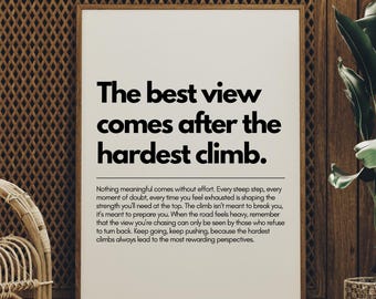 Motiverande citat väggkonst, inspirerande poster, minimalistisk typografi, modern svartvit inspirationskonst, digital nedladdning