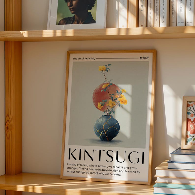 Japanese Kintsugi Poster, Japandi Wall Art, Japanese Decor, Wabi Sabi ...