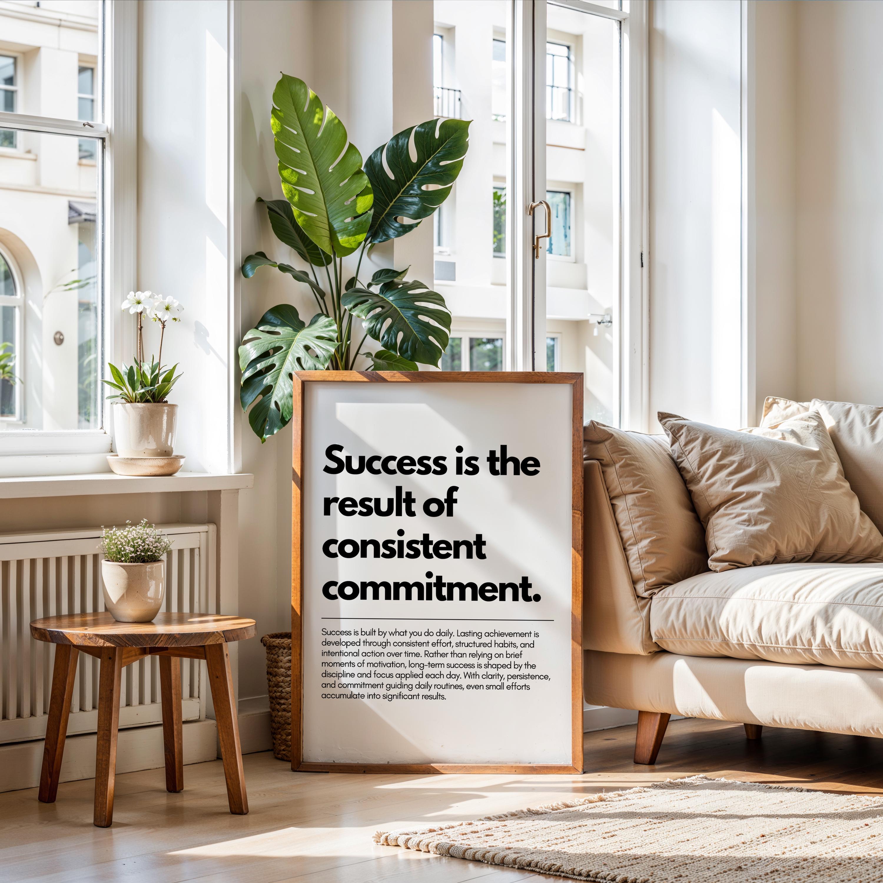 Daily Success Motivational Quote Wall Art, Inspirational Print ...