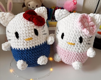 Crochet Hello Kitty plushie, amigurumi plush