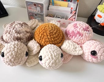 Crochet Turtle Plushie, amigurumi plush