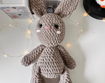 Crochet Bunny Plushie: Sweet Amigurumi Bunny, Polyester Stuffed Animal