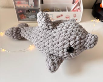 Crochet dolphin plush, amigurumi plushie