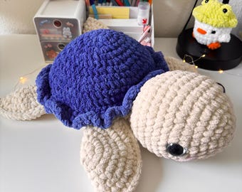 Crochet Jumbo Turtle plushie, amigurumi plush