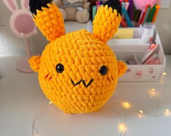 Crochet pikachu plush, amigurumi plushie