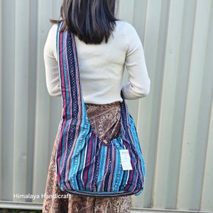 Handgemachte Crossbody Tasche für Sie, Vegan Handtaschen Geldbeutel, Tote Baumwolltasche, Hippie Tasche, Hobo Tasche, Schultertasche | Hergestellt mit Sorgfalt