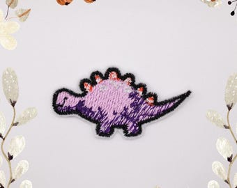 Dinosaur Iron On Patch, Embroidered Dino Applique for Kids