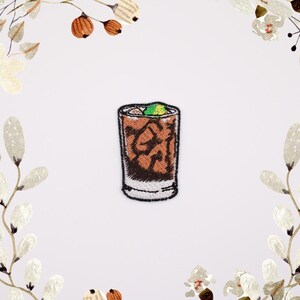 Cocktail Embroidered Iron-On Patch: Unique Apparel Accessory