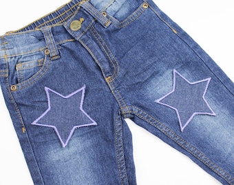 Iron-On Star Knee Patches: Stylish Jean & Jacket Repair (2pcs)