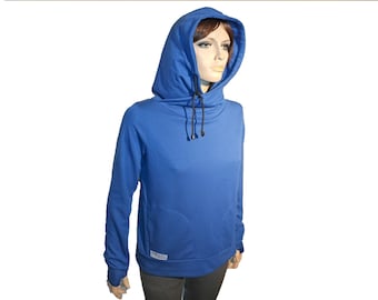 EMF Blocking Hooded sweatshirt covers throat, thumbholes, inseam pockets