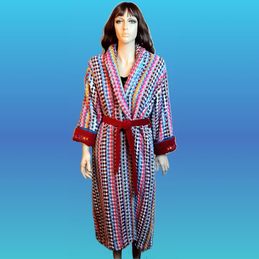 BATH ROBE of Many Colors Made From Thick Turkish Cotton Towels, Side ...