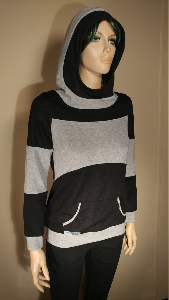 high collar hoodie women's