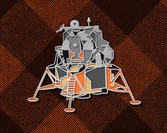 Apollo LEM Vehicle Enameled Pin