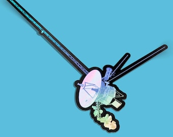 First in Interstellar Space: Voyager Holographic Style Sticker