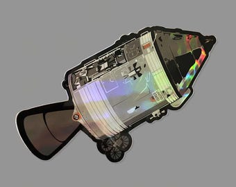 Historische Missionen: Apollo CSM Sticker im holografischen Stil