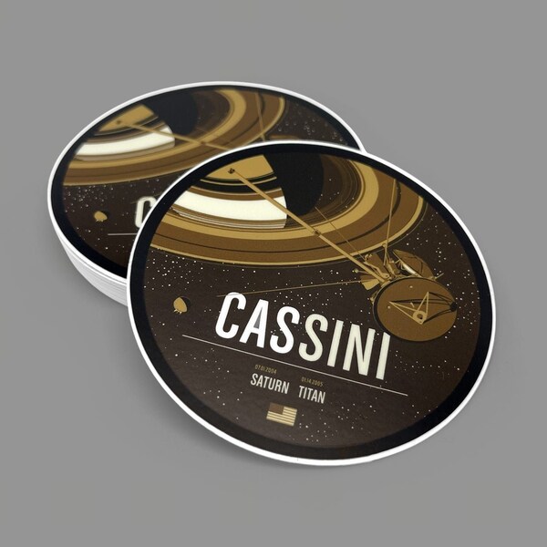 Cassini Sticker from the Historic Robotic Spacecraft Series