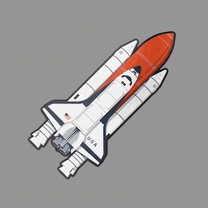 Sticker ruimteshuttle full-stack