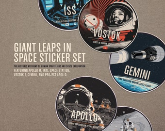 Giant Leaps in Space Sticker Set