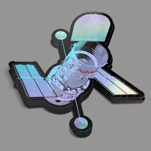 The Space Telescopes: Hubble Holographic Style Sticker