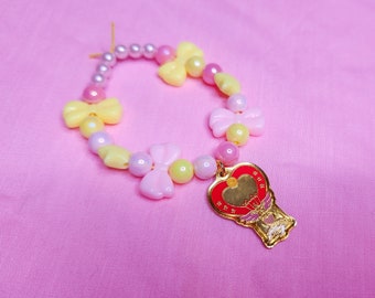Pastel pearl Sailor Moon Crystal Carillon kandi bracelet