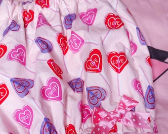 Lollipop lovecore Valentine fairy kei bloomers, size XL 2X