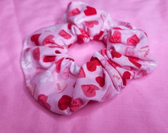 Red/pink conversation hearts lovecore valentine scrunchie