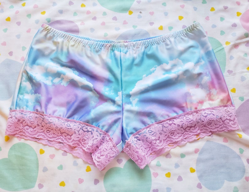 roller derby shorts drag lgbtq gay pride 90/'s clothing plus size hotpants XL Pastel cloud hotpants rainbow hot pants pastel clothing