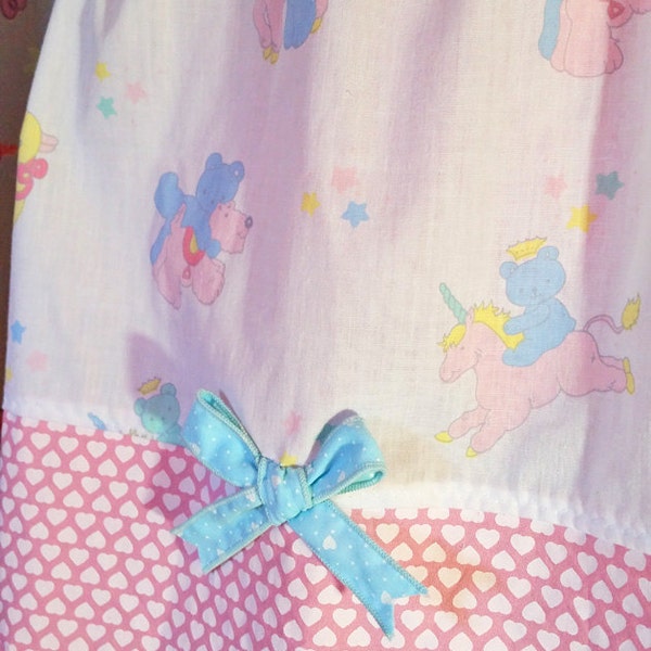 Unicorn skirt, fairy kei 80's teddy bear sweet lolita cotton plus size pastel large L