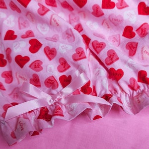 Pink Conversation Hearts lovecore Valentine fairy kei bloomers, size XL image 1