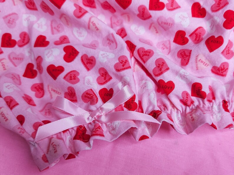 Pink Conversation Hearts lovecore Valentine fairy kei bloomers, size XL image 1