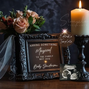 Gothic Halloween Pregnancy Announcement: Witchy October Baby Reveal (Digital EDITABLE)