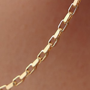 Collar con cadena Rolo cúbica de oro macizo de 14 quilates: elegante joyería de cadena