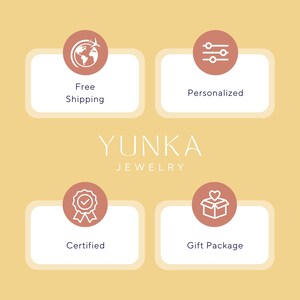Yunka Jewelry free shipping, customizable, certified, gift packaging visual