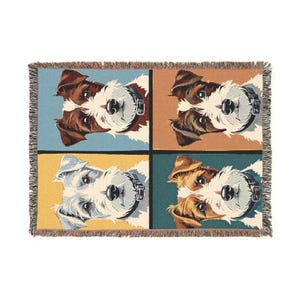 Dog Portrait Woven Blanket, Cozy Pet Lover Gift, Home Decor Throw, Dog Themed Blanket, Perfect for Dog Owners, Animal Lover Decor
