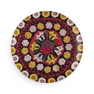 Magneetset met bloemenknop: kleurrijk boho-keukendecor