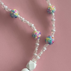 Handmade, Colorful, Sparkly, Beaded Lanyard for Teachers & School Staff / Rhinestone Sparkly Beads / Unique, Fun, + Colorful / Custom Length